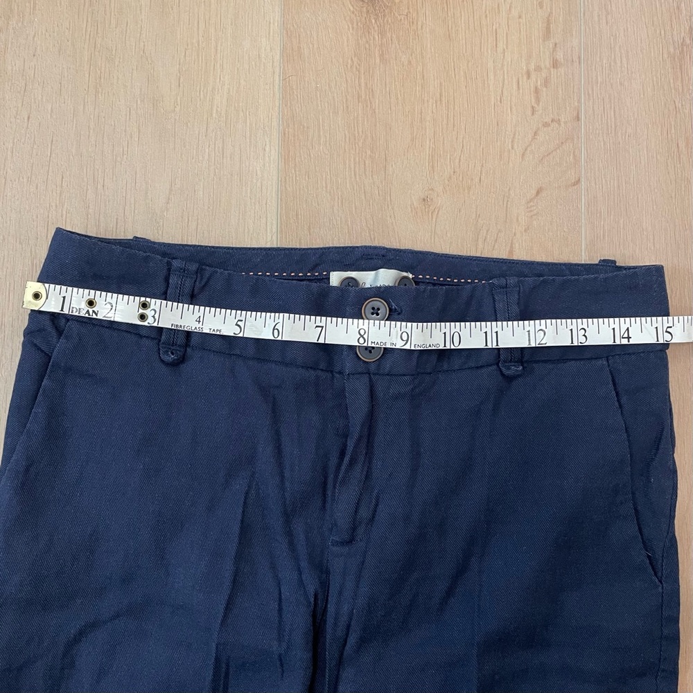 ANTHROPOLOGIE ELEVENSES Navy Blue Linen Wide Leg Trouser - Picture 10 of 12